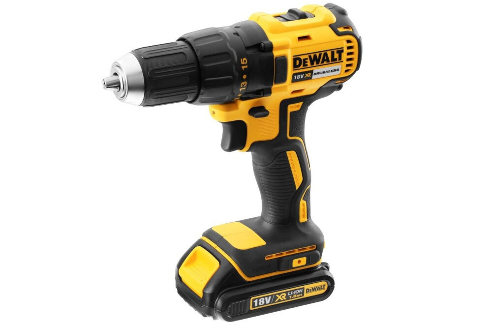Дриль-шуруповерт DEWALT DCD777S2T зручний у використанні, легкий, ергономічний дизайн, гумова ручка, ручка 13 мм, фіксатор шпинделя