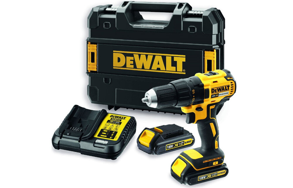 DEWALT DCD777S2T дриль/шуруповерт комплект обладнання аксесуари чемодан зарядний пристрій 18V XR 2 батареї