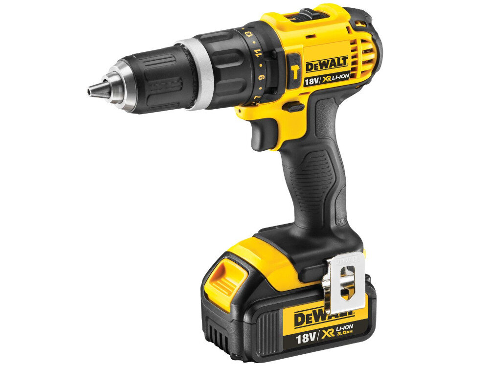 Wiertarko-wkrętarka DEWALT DCD785M2 zasilanie akumulator XR Li-Ion napięcie 18 V pojemność 4,0 Ah maksymalna prędkość obrotowa do 2000 obr/min 34000 liczba udarów maksymalny moment obrotowy 60 Nm