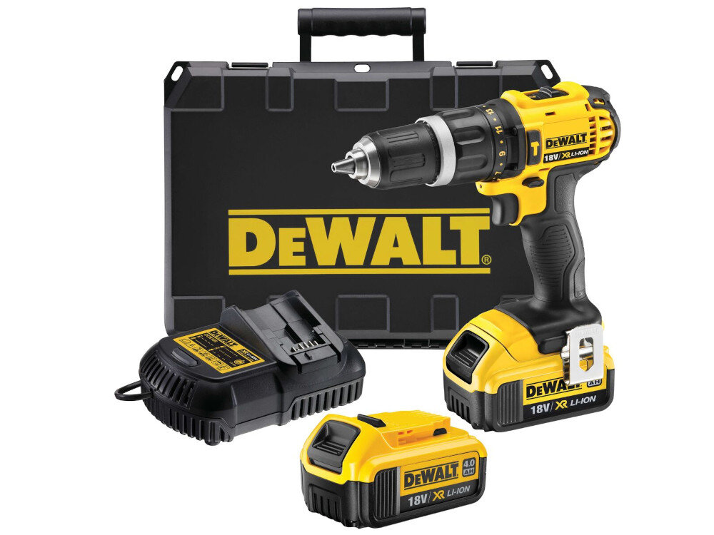 Wiertarko-wkrętarka DEWALT DCD785M2 w zestawie 2 akumulatory ładowarka zaczep do paska uchwyt magnetyczny kufer transportowy instrukcja obsługi w języku polskim karta gwarancyjna