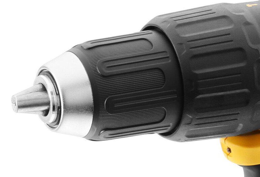 Wiertarko-wkrętarka DEWALT DCD778S2T jednotulejowy uchwyt wiertarski regulacja w zakresie od 1,5 mm do 13 mm automatyczna blokada wrzeciona