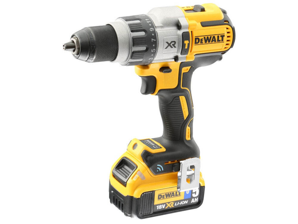 Wiertarko-wkrętarka DEWALT DCD997NT-XJ zasilanie silnik bezszczotkowy akumulator XR Li-Ion napięcie 18 Vmaksymalna prędkość obrotowa do 2000 obr/min częstotliwość udaru do 38200 ud/min maksymalny moment obrotowy 66 Nm brak akumulatora i ładowarki w zestawie