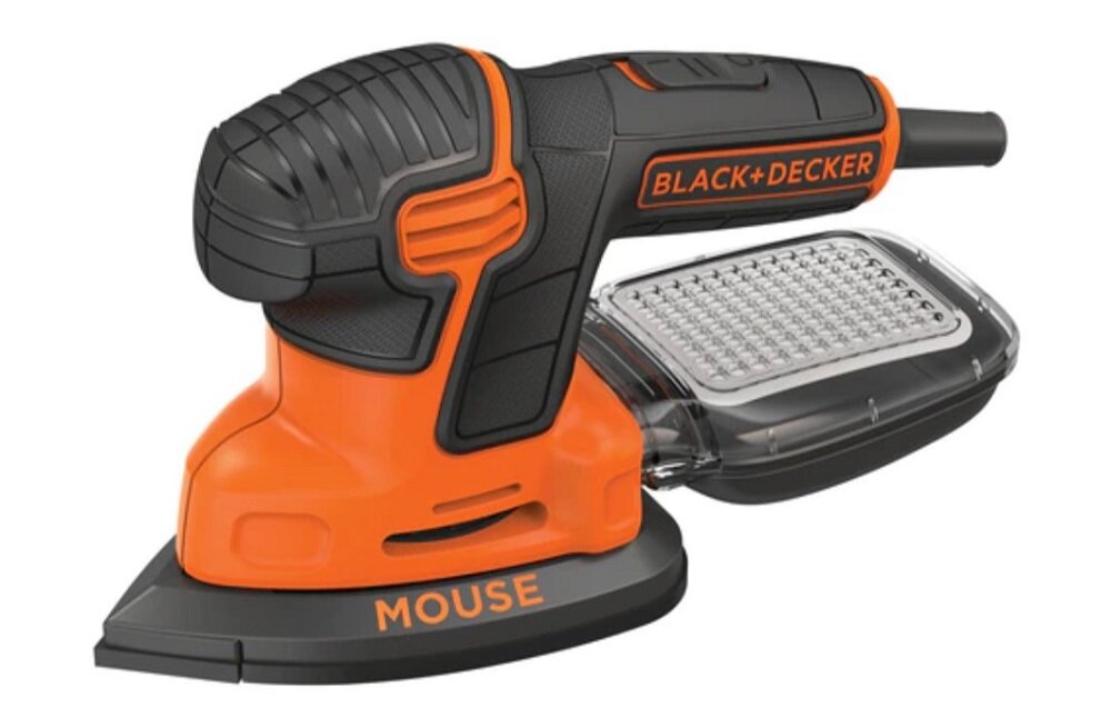 Szlifierka oscylacyjna BLACK DECKER Mouse KA2000 Czysta i przyjemna praca kanister z systemem filtrującym