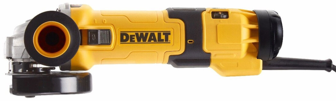 Szlifierka katowa DEWALT DWE4257 komfortowe uzytkowanie udogodnienia wyposazenie maly ergonomiczny obwod korpusu bezpieczna praca zabezpieczenia