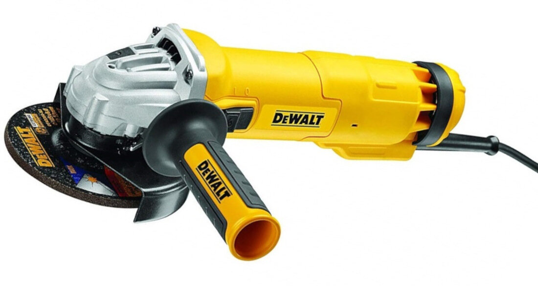 Szlifierka katowa DEWALT DWE4237K Przycisk blokady wrzeciona zabezpieczenie silnika przed pylem przycisk blokady wrzeciona