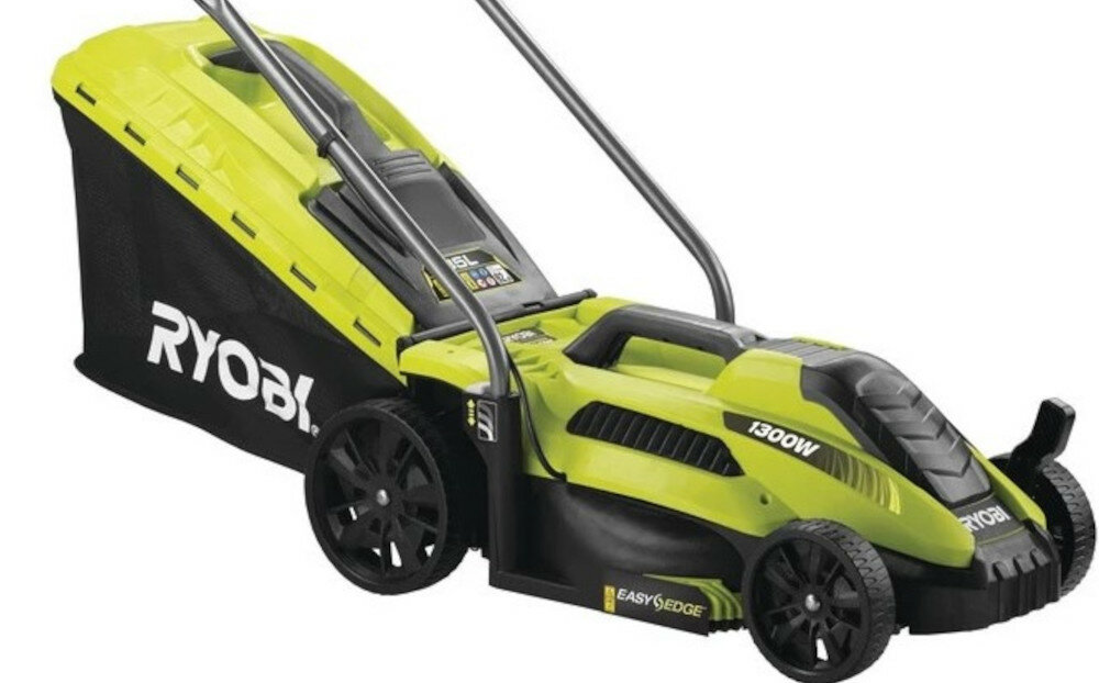 Kosiarka elektryczna RYOBI RLM13E33S 1300W kosz siatkowy pojemnośc 35 litrów z plastikową pokrywą