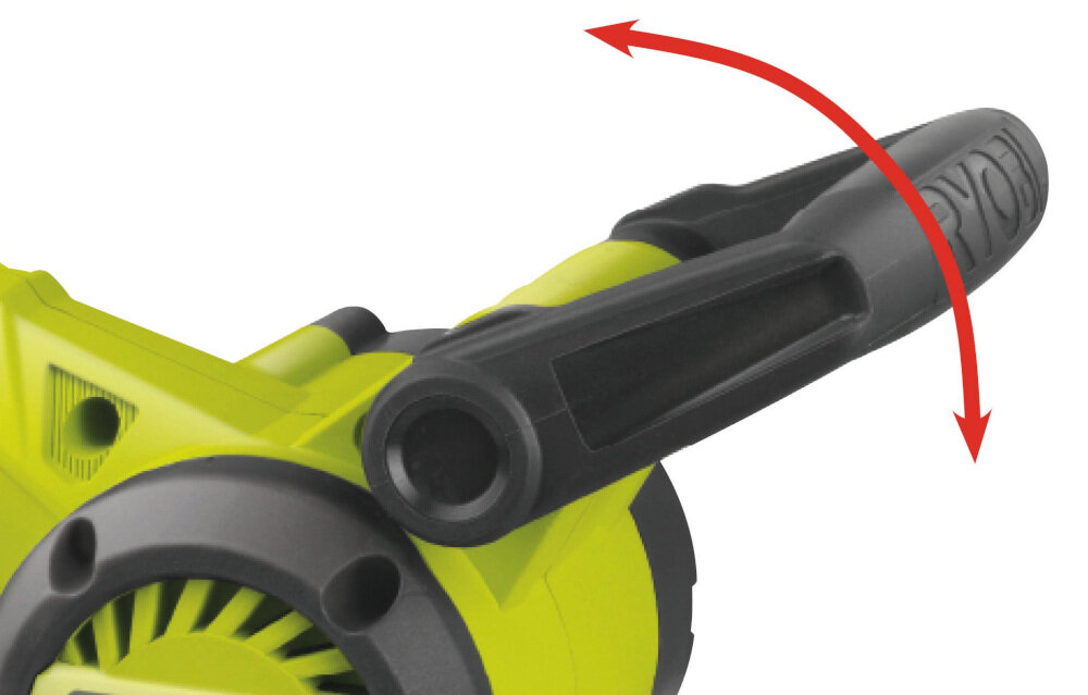 Szlifierka taśmowa RYOBI EBS800 uchwyt regulowany w czterech pozycjach ergonomiczny typu GripZone+ beznarzędziowa wymian taśmy