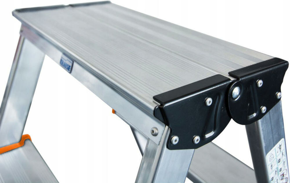 KRAUSE lekkie aluminiowe schodki dwustopniowe wygodna bezpieczna platforma robocza