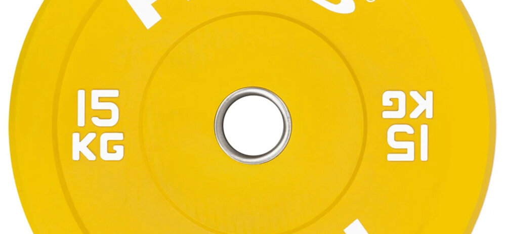 Obciążenie HMS CBR15 (15 kg) białe tło zbliżenie na oznaczenie wagi kalibrowane wagowo i wymiarowo w granicach od -0,5% do +0,5% rzeczywista masa pozostaje bardzo bliska deklarowanej wartości 15 kg większa kontrola i powtarzalność wyników bardziej świadomy rozwój siły lepsze monitorowanie postępów w treningu wyraźne oznaczenie masy na powierzchni