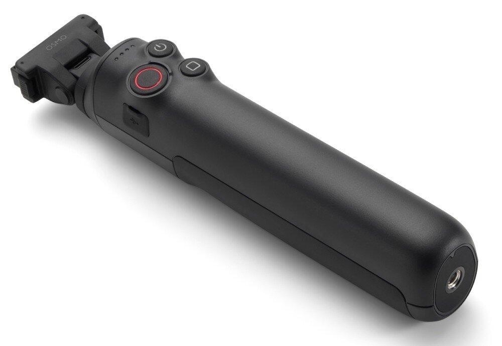 Wysięgnik z wbudowanym akumulatorem DJI CP.OS.00000637.01 Osmo 360 II Podłużny uchwyt do kamery z przyciskami sterującymi, wskaźnikami LED oraz uchwytem montażowym na górze i gwintem na dole
