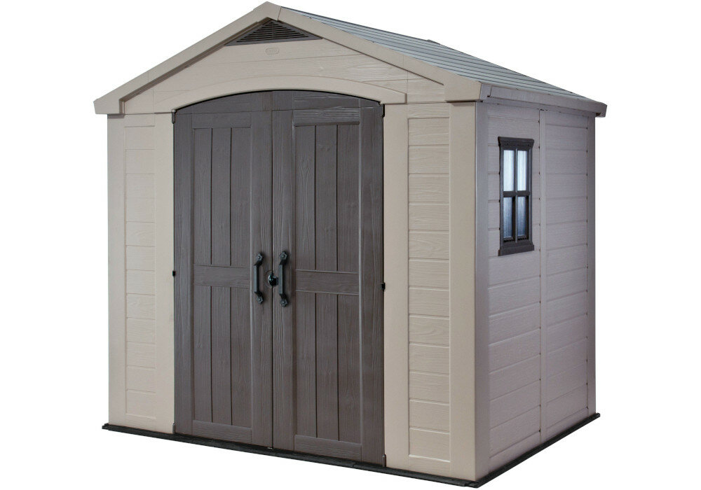 Domek narzędziowy KETER Factor 8x6 Beżowo-szary wyglad front