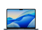 Laptop z wyświetlaczem o jasnych, niebieskich i żółtych odcieniach na ekranie. Obudowa jest smukła, a ekran ma wąskie ramki.