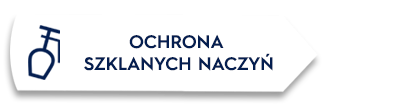 Grafika przedstawia ikonę kieliszka oraz tekst \'OCHRONA SZKLANYCH NACZYŃ\' na białym tle.