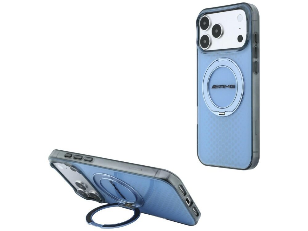 Etui AMG IML Double Layer Urban Line with Ring Stand MagSafe z motywem sześciokątów