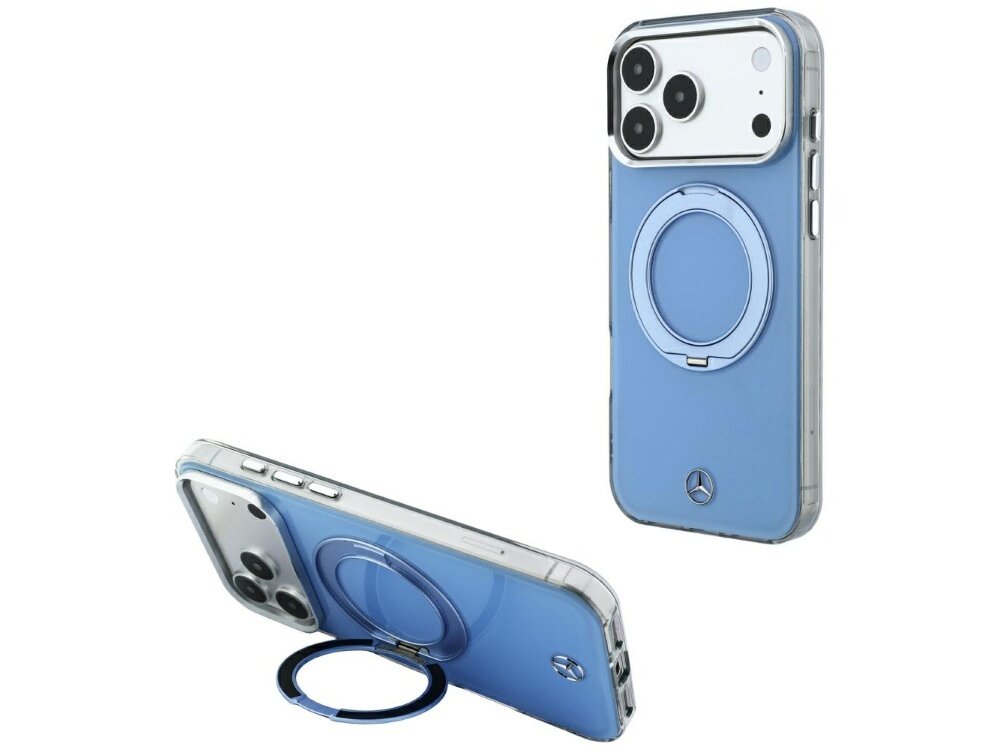 Etui Mercedes with Ring Stand and Iconic Logo MagSafe z obrotową podstawką 360 stopni