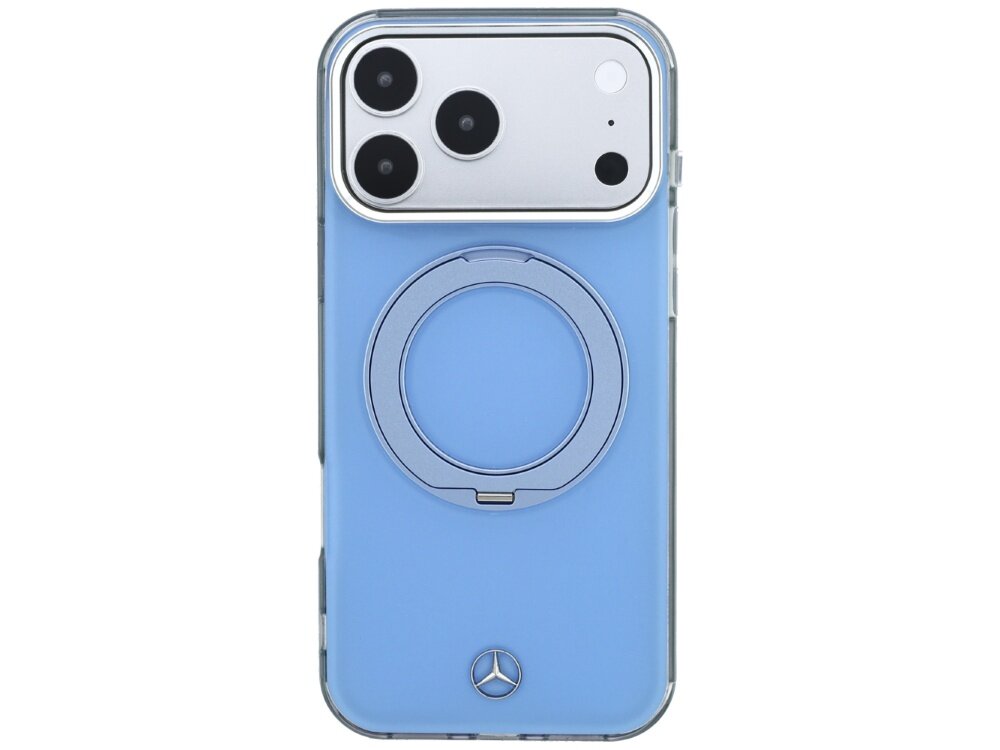 Etui Mercedes with Ring Stand and Iconic Logo MagSafe z dwuwarstwową konstrukcją PC i TPU