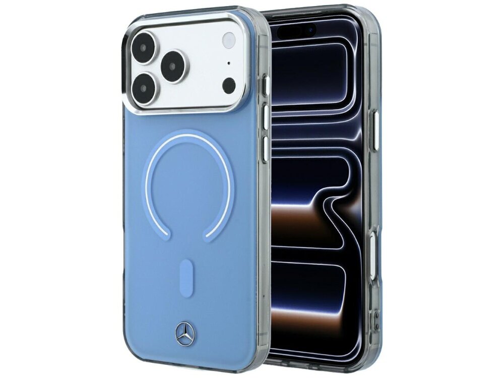 Etui Mercedes Double Layer Iconic Logo MagSafe z metalowym logo marki
