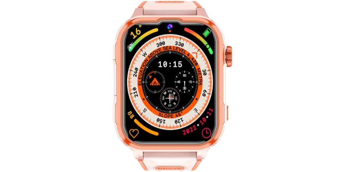 Smartwatch DENVER SWGL-149OR Pomarańczowy na białym tle.