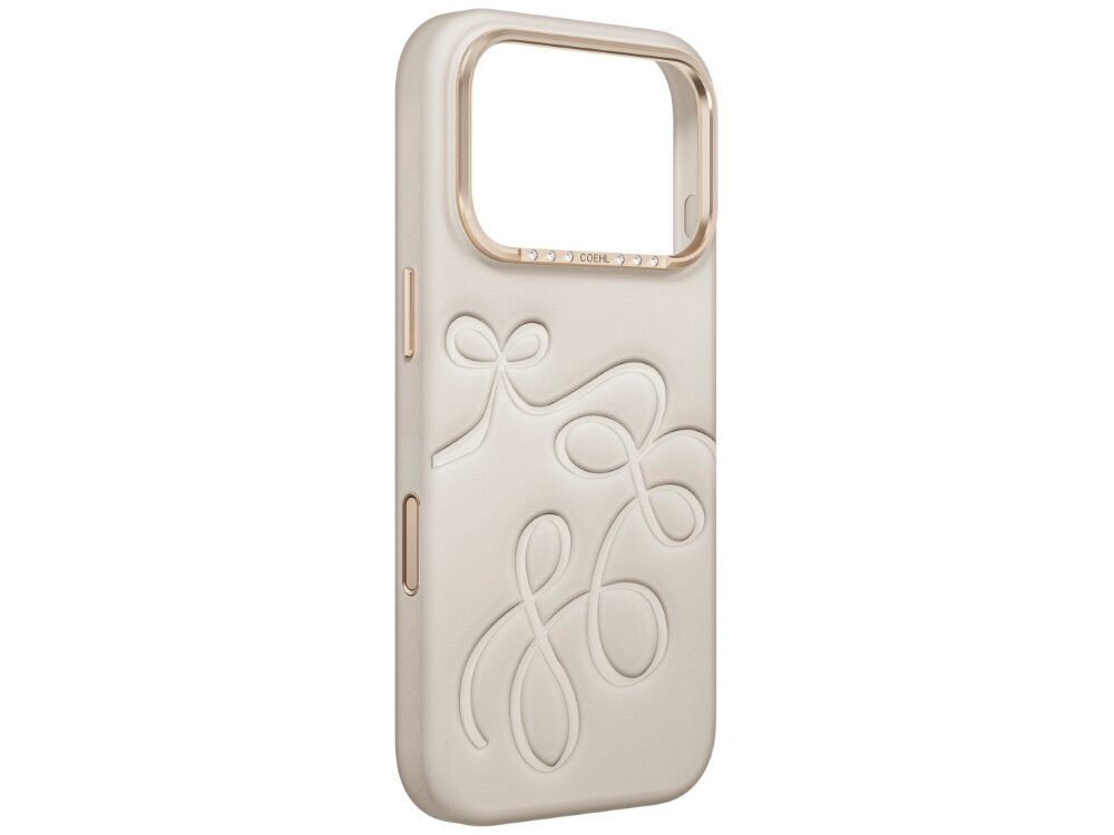 Etui UNIQ Coehl Cloude, obudowa Hardcase bez telefonu, widoczne wycięcie na aparat, ozdobne obramowanie, osłony przycisków i wytłaczany wzór na pleckach