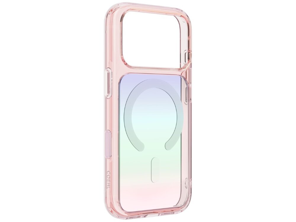 Etui UNIQ Coehl Estelle, obudowa Hardcase bez telefonu, widoczne wycięcie na aparat, osłony przycisków, transparentne krawędzie i pierścień magnetyczny
