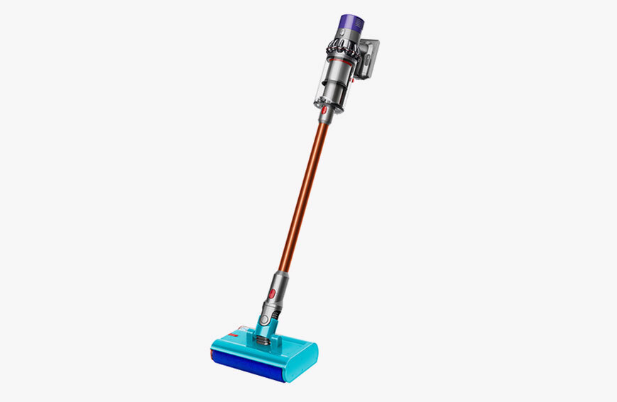 Odkurzacz bezprzewodowy Dyson V10 Cyclone Sumbarine z końcówką do mycia podłóg, ujęcie pod kątem