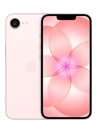 Na obrazie widoczny jest smartfon z wyświetlaczem prezentującym różowy wzór kwiatowy. Obok znajduje się tył urządzenia w jasnym kolorze z logo w kształcie nadgryzionego jabłka.