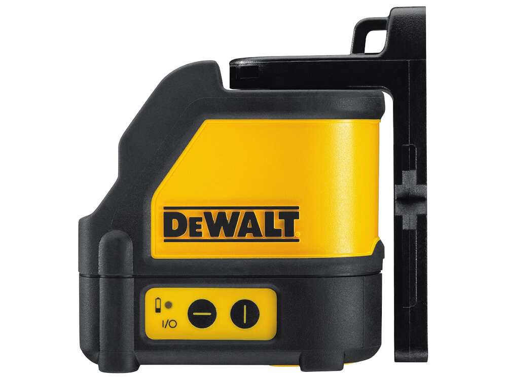 Laser krzyżowy DEWALT DW088CG nieduze wymiary 11,2 x 11,3 x 6,1 cm lekka konstrukcja 550 g latwy do przenoszenia zaczep montazowy na sciane