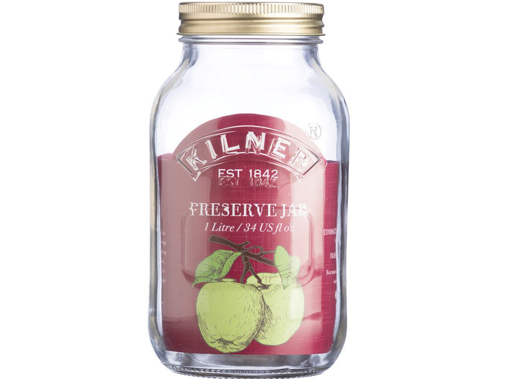 Słoik KILNER Preserve Jars 1 L szkło bezpieczne w kontakcie z żywnością nie zawiera BPA autentyczne pełne smaku przetwory szkło nie aksorbuje plam ani zapachów praktyczne eleganckie rozwiązanie świeże domowe przetwory
