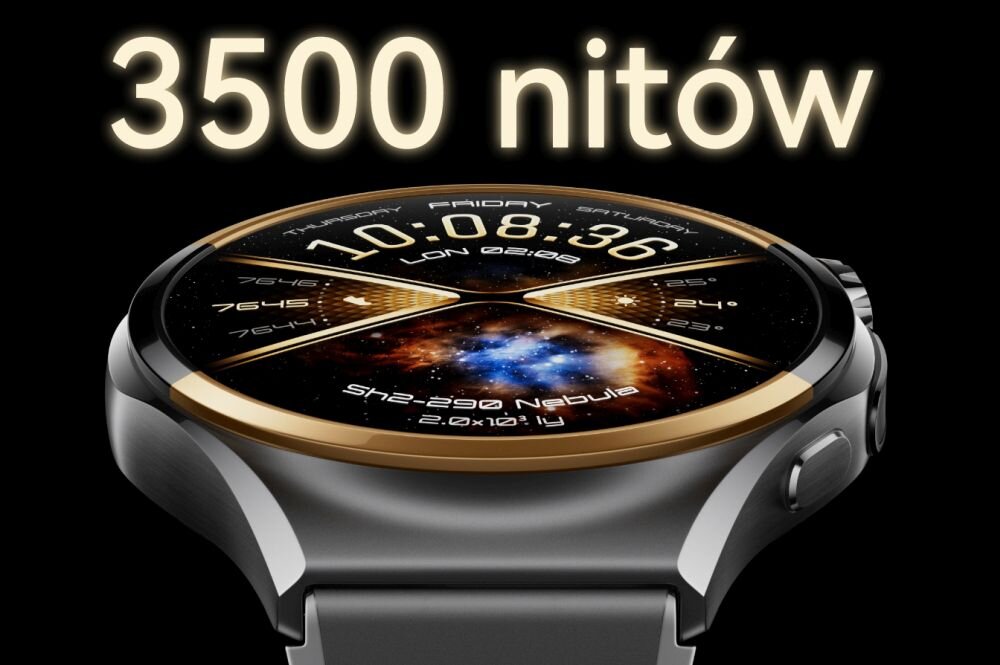 HUAWEI Watch 6 Pro ekran LTPO AMOLED 3500 nitów AOD czytelność