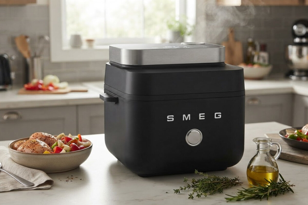 Air Fryer Frytkownica beztłuszczowa SMEG AFC01BLMEU 7l z okienkiem do obserwacji postępów gotowania
