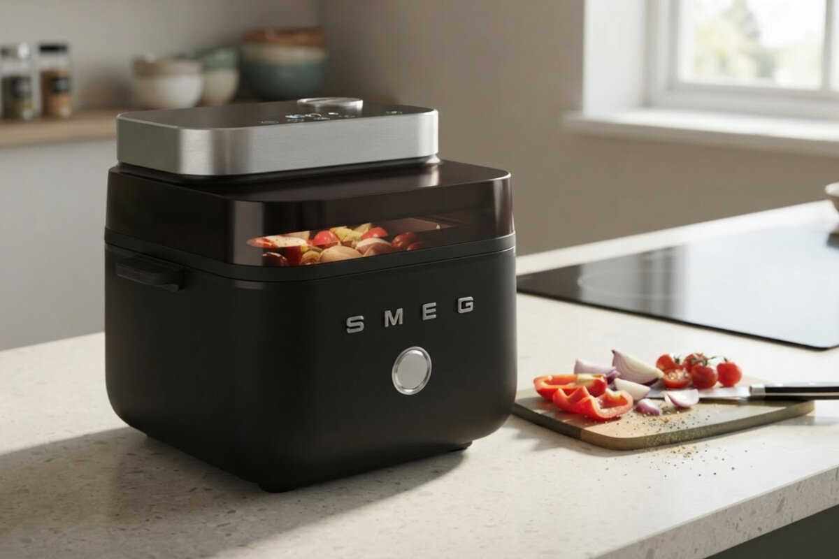 Air Fryer Frytkownica beztłuszczowa SMEG AFC01BLMEU 7l z okienkiem do obserwacji postępów gotowania