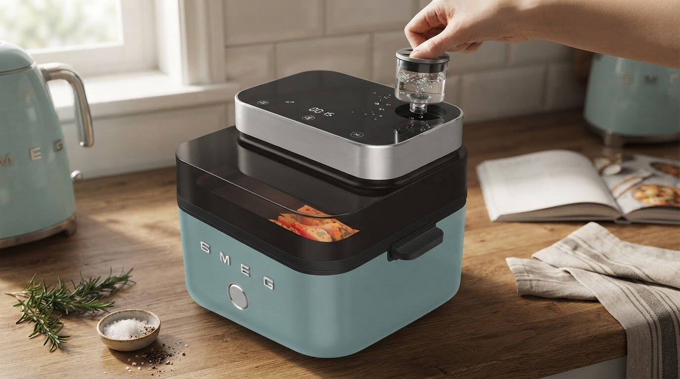 Air Fryer Frytkownica beztłuszczowa SMEG AFC01EGMEU 7l z okienkiem do obserwacji postępów gotowania
