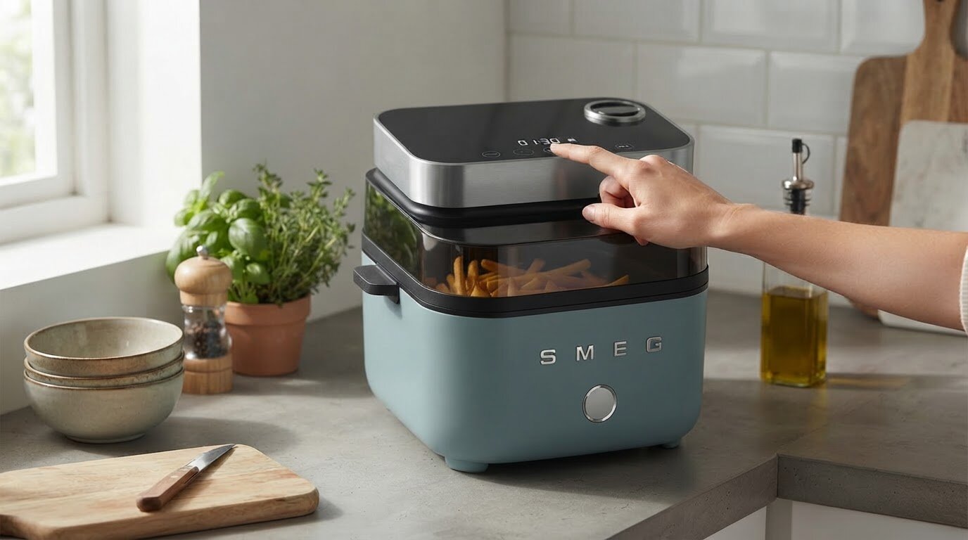 Air Fryer Frytkownica beztłuszczowa SMEG AFC01EGMEU 7l z okienkiem do obserwacji postępów gotowania