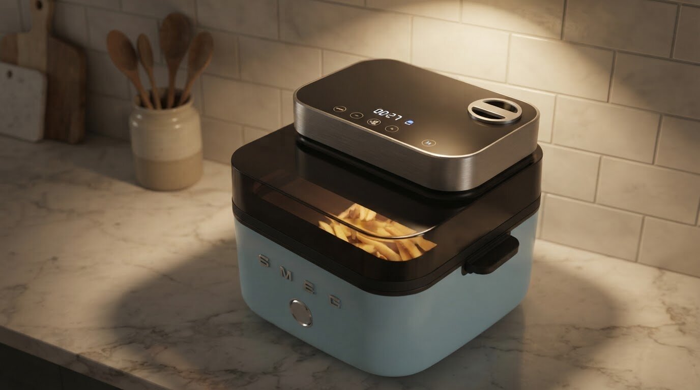 Air Fryer Frytkownica beztłuszczowa SMEG AFC01EGMEU 7l z okienkiem do obserwacji postępów gotowania