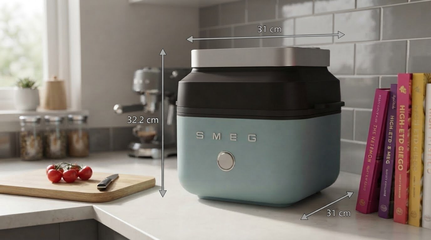 Air Fryer Frytkownica beztłuszczowa SMEG AFC01EGMEU 7l z okienkiem do obserwacji postępów gotowania