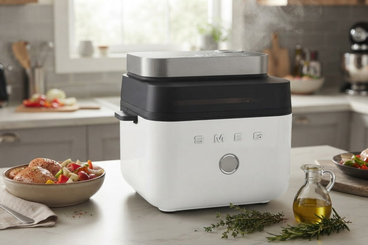 Air Fryer Frytkownica beztłuszczowa SMEG AFC01WHMEU 7l z okienkiem do obserwacji postępów gotowania