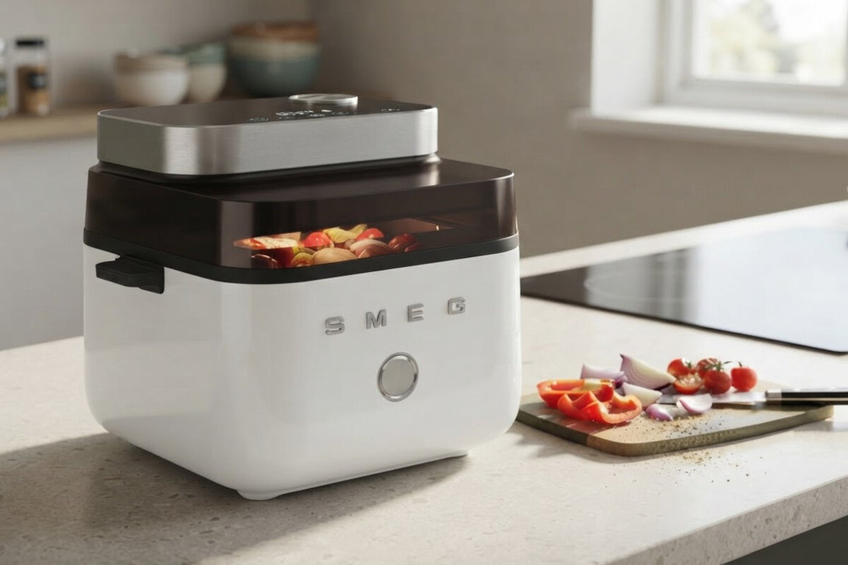 Air Fryer Frytkownica beztłuszczowa SMEG AFC01WHMEU 7l z okienkiem do obserwacji postępów gotowania