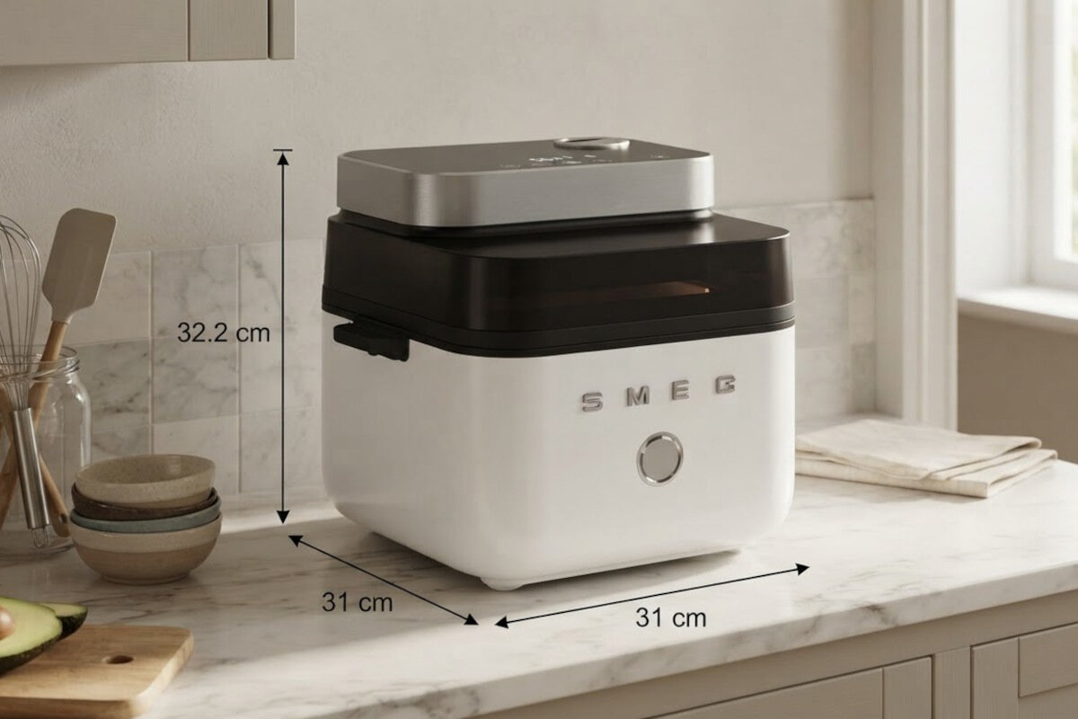 Air Fryer Frytkownica beztłuszczowa SMEG AFC01WHMEU 7l z okienkiem do obserwacji postępów gotowania