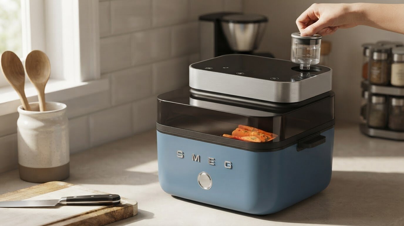 Air Fryer Frytkownica beztłuszczowa SMEG AFC01SBMEU 7l z okienkiem do obserwacji postępów gotowania