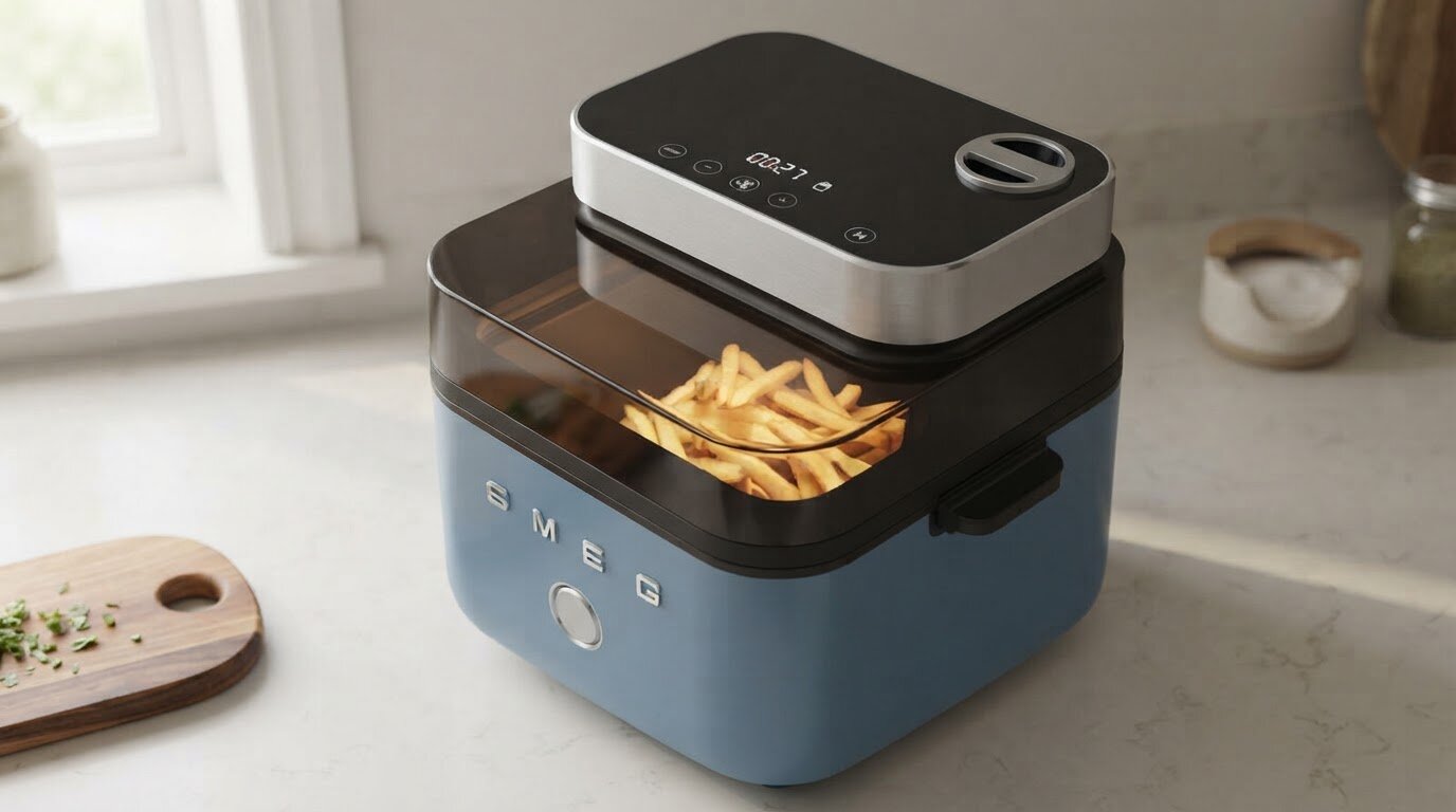 Air Fryer Frytkownica beztłuszczowa SMEG AFC01SBMEU 7l z okienkiem do obserwacji postępów gotowania