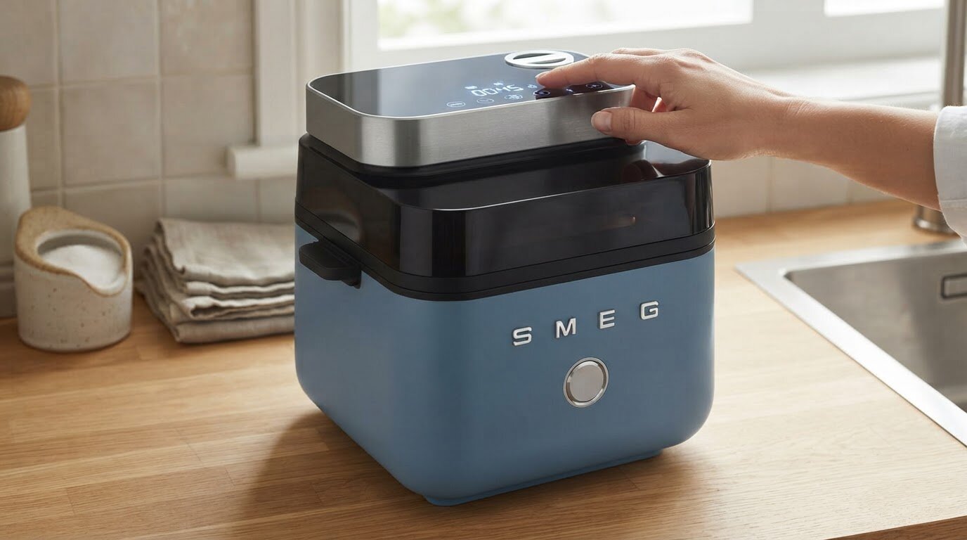 Air Fryer Frytkownica beztłuszczowa SMEG AFC01SBMEU 7l z okienkiem do obserwacji postępów gotowania