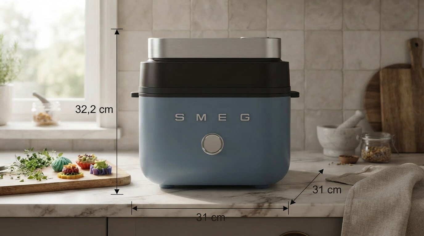 Air Fryer Frytkownica beztłuszczowa SMEG AFC01SBMEU 7l z okienkiem do obserwacji postępów gotowania