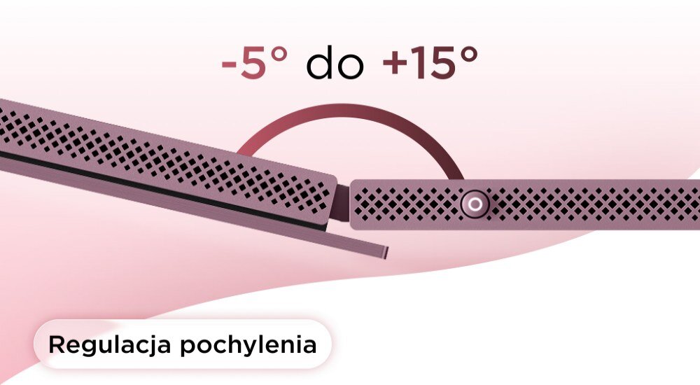 Obraz przedstawia grafikę opisująca funkcję regulacji pochylenia monitora.