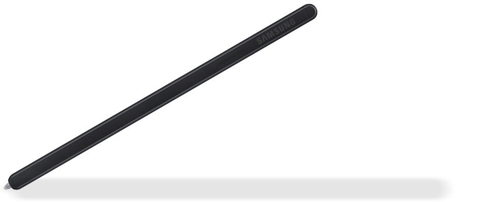Czarny, smukły rysik z widocznym napisem \'SAMSUNG\'.