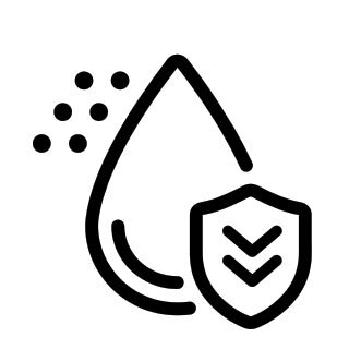 Tytanowa obudowa z IP69K i 10 ATM gotowa na każde zadanie Czarny symbol przedstawiający kroplę wody z tarczą i strzałkami, sugerujący ochronę przed wodą lub pyłem.