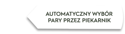Obraz przedstawia biały prostokąt z tekstem: \'AUTOMATYCZNY WYBÓR PARY PRZEZ PIEKARNIK\'.