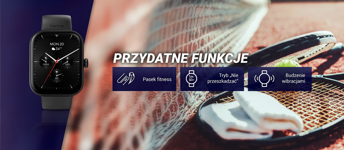 Smartwatch HAMA Fit Watch 5000 Przydatne funkcje pasek fitness tryb nie przeszkadzać budzenie wibracjami