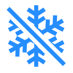 Chłodziarka bezszronowa Niebieska ikona przedstawiająca przekreślony płatek śniegu, symbolizująca funkcję No Frost.