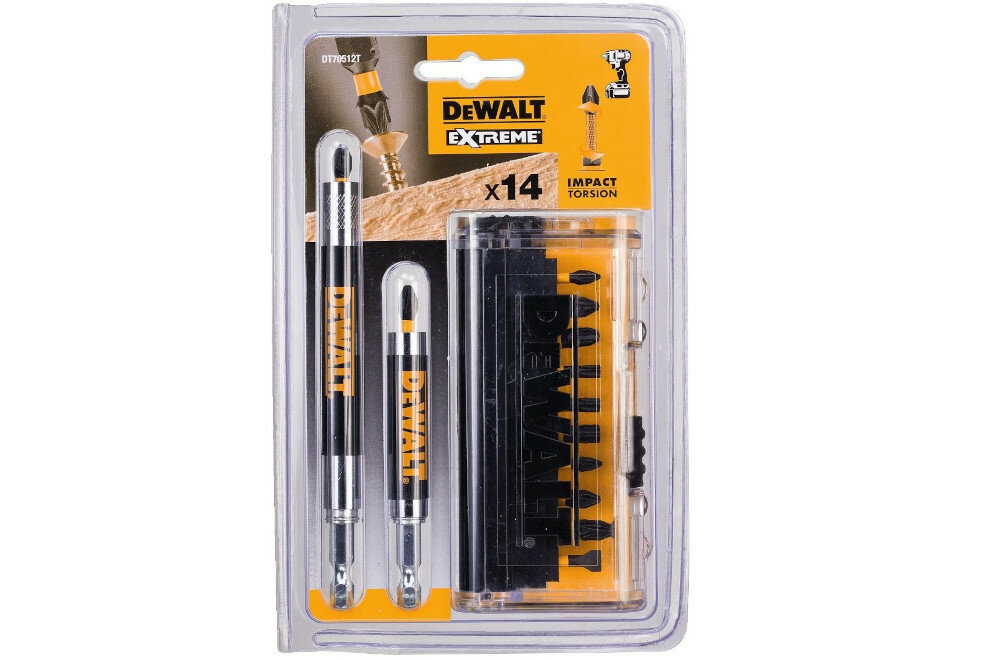 Zestaw bitow udarowych z uchwytem DEWALT DT70512T (14szt.) koncowki adaptery zestaw akcesoria komplet wyposazenie