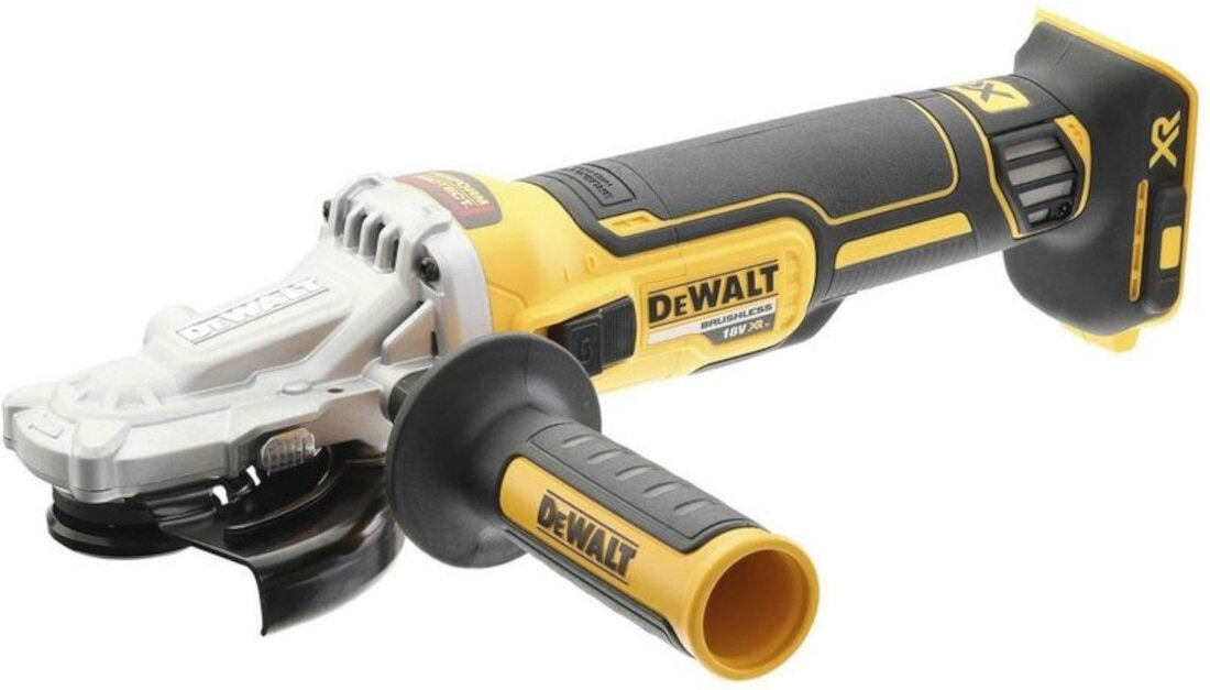 Szlifierka katowa DEWALT DCG405FN-XJ dwupozycyjna rekojesc boczna kontrola gumowe chwyty chwyt wygoda